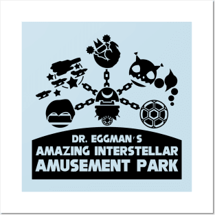 Dr. Eggman's Amazing Interstellar Amusement Park - Sillouette Black Posters and Art